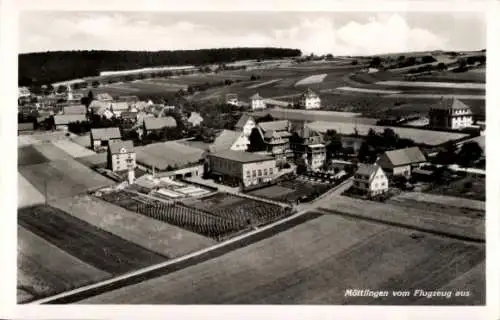 Ak Möttlingen Bad Liebenzell im Schwarzwald, Fliegeraufnahme