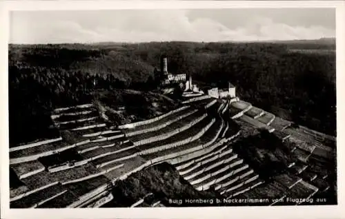 Ak Neckarzimmern im Neckartal, Burg Hornberg, Fliegeraufnahme