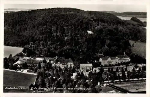 Ak Jordanbad Biberach an der Riß in Oberschwaben, Fliegeraufnahme