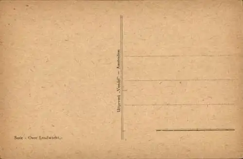 Künstler Ak Niederlande, Soldaten im Auto, Landwache