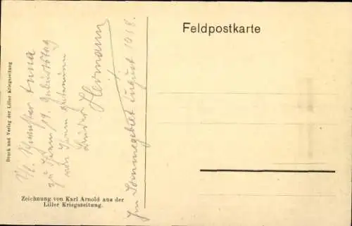 Künstler Ak Arnold, K., Der bayrische Maibaum in Flandern, Liller Kriegszeitung