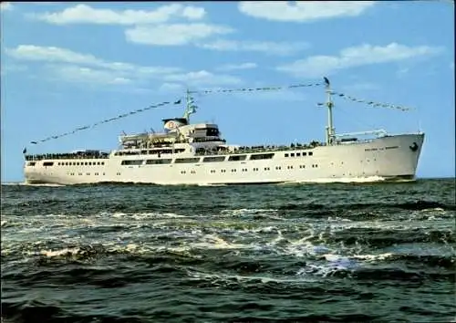 Ak Fährschiff MS Roland von Bremen, Bremerhaven Helgoland, Bremer Seebäderdienst D. Oltmann & Co.