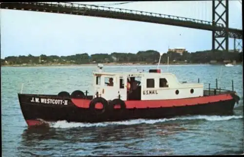 Ak JW Westcott II, Mail Boat, Detroit River in Michigan