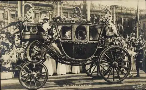 Ak Brautwagen von Kronprinz Wilhelm von Preußen und Kronprinzessin Cecilie, Hochzeit 1905