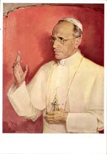 Künstler Ak Terhorst, Bernd, Papst Pius XII., Eugenio Maria Giuseppe Giovanni Pacelli