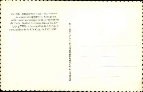 Ak Loire Nieuport 210, Hydravion de chasse catapultable