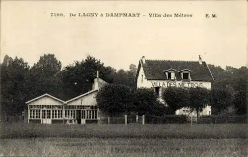 Ak Dampmart Seine et Marne, Lagny, Villa des Metros