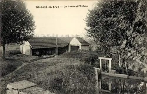 Ak Galluis Yvelines, Lavoir et Écluse