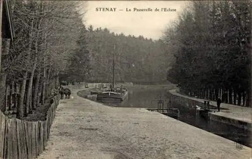 Ak Stenay Lorraine Meuse, Passerelle de l’Ecluse