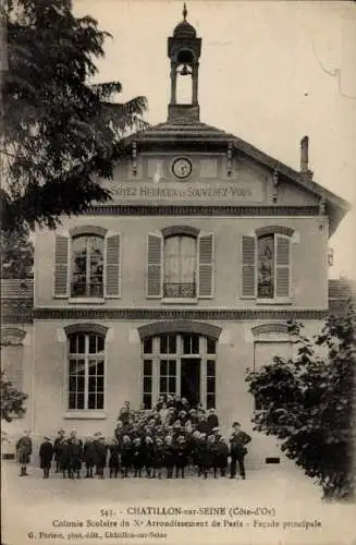 Ak Châtillon sur Seine Côte d'Or, Schulkolonie des 10. Arrondissement von Paris