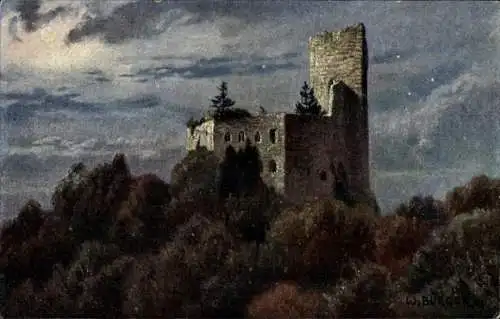 Künstler Ak Bürger, W., Andlau Elsass Bas Rhin, Burgruine Spesburg