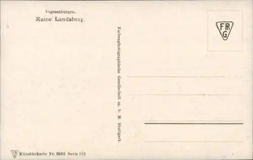 Künstler Ak Bürger, W., Heiligenstein Elsass Bas Rhin, Burgruine Landsberg