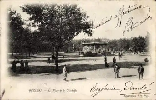 Ak Béziers Hérault, La Place de la Citadelle