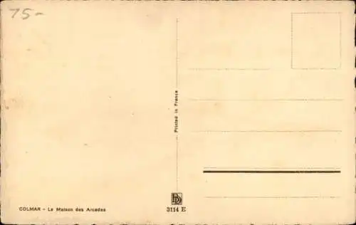Künstler Ak Colmar Kolmar Elsass Haut Rhin, Arkadenhaus