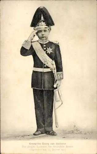 Ak Kronprinz Georg von Sachsen, Der jüngste Leutnant der deutschen Armee