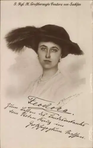 Ak Großherzogin Feodora von Sachsen, Prinzessin von Sachsen-Meiningen