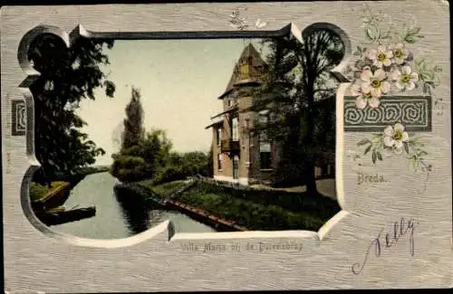 Passepartout Ak Breda Nordbrabant Niederlande, Villa Maria an der Teufelsbrücke