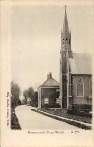 Ak Hazerswoude Village Südholland, Hooge Rijndijk, Kirche