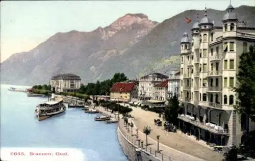 Ak Brunnen Kt Schwyz, Quai