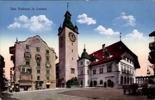 Ak Luzern Stadt Schweiz, Rathaus