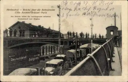 Ak Herbesthal Lontzen Wallonien Lüttich, Brücke über die Bahnstrecke Köln Aachen Brüssel Paris