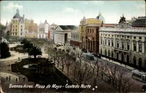 Ak Buenos Aires Argentinien, Plaza de Mayo, Costado Norte