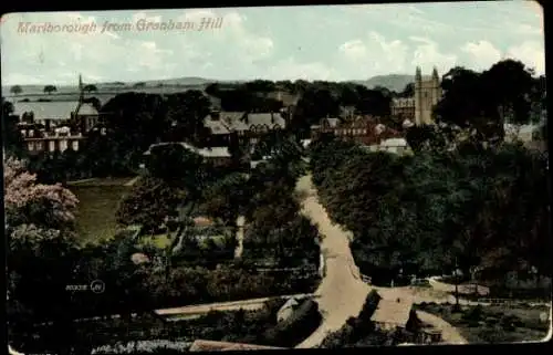 Ak Marlborough Wiltshire England, view from Granham Hill