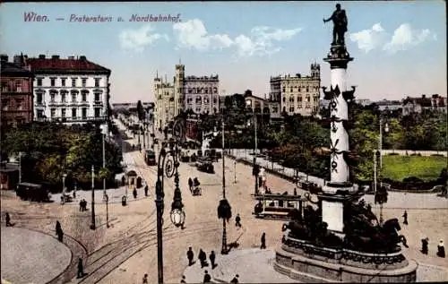 Ak Wien 1 Innere Stadt, Praterstern und Nordbahnhof