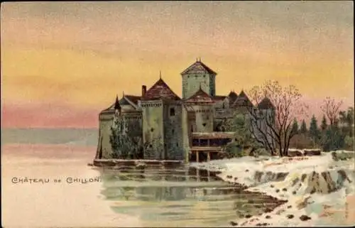 Litho Chillon Montreux Kanton Waadt, Le Chateau