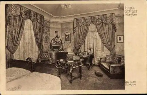 Ak New York City USA, Hotel St Regis, Louis XVI Schlafzimmer