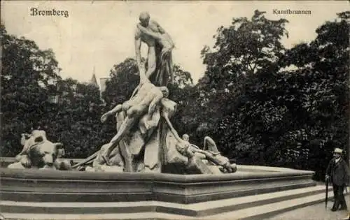 Ak Bydgoszcz Bromberg Westpreußen, Kunstbrunnen