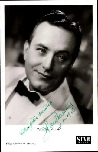 Ak Schauspieler Walter Müller, Portrait, Autogramm