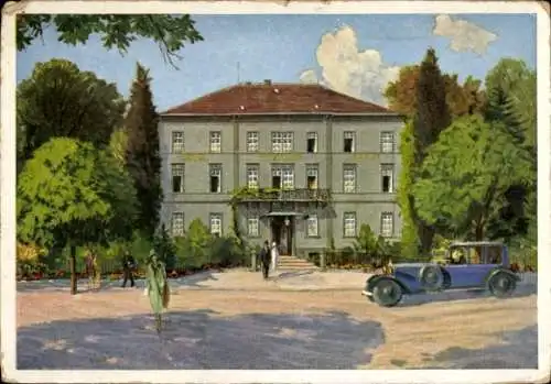 Künstler Ak Freiburg im Breisgau Baden, Hotel Viktoria, Inh. Franz Zimmermann