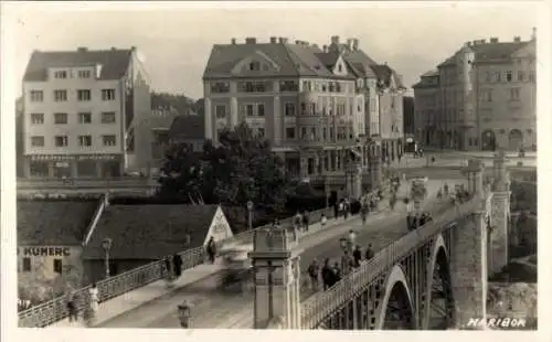 Ak Maribor Marburg an der Drau Slowenien, Brücke, Stadtansicht