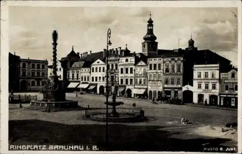 Ak Broumov Braunau Region Königgrätz, Ringplatz