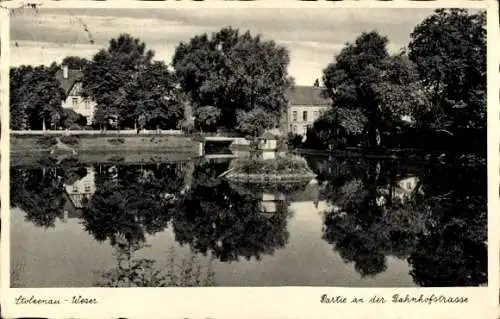 Ak Stolzenau an der Weser, Partie an der Bahnhofstrasse