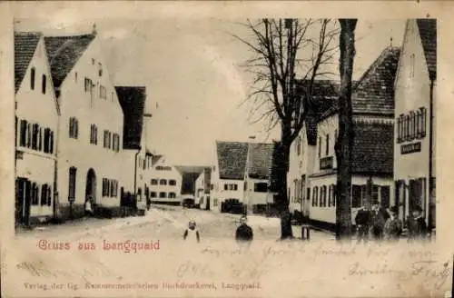 Ak Langquaid in Niederbayern, Straße, Häuser, Kinder