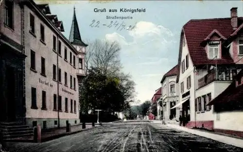 Ak Königsfeld in Sachsen, Straßenpartie, Gasthof