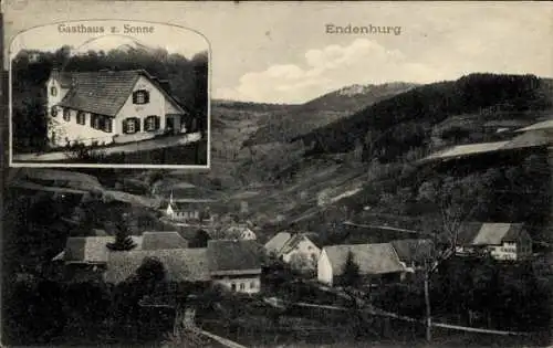 Ak Endenburg Steinen in Baden Schwarzwald, Panorama, Gasthaus zur Sonne