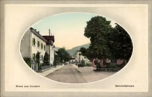 Präge Passepartout Ak Kandern im Schwarzwald Baden, Bahnhofstraße