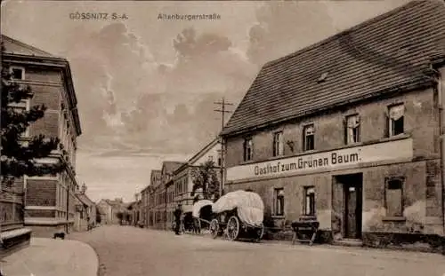 Ak Gößnitz in Thüringen, Altenburger Straße, Gasthof zum Grünen Baum