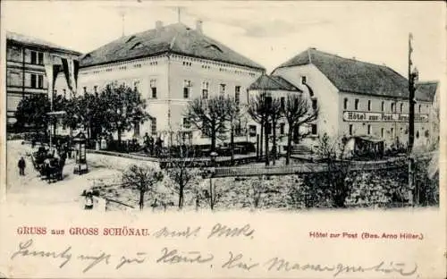 Ak Großschönau im Kreis Görlitz, Hotel zur Post