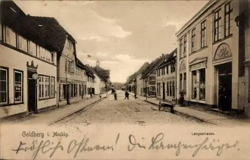 Ak Goldberg in Mecklenburg, Langestraße