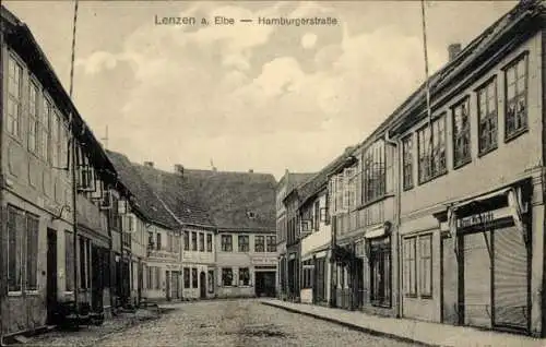 Ak Lenzen an der Elbe Prignitz, Hamburgerstraße