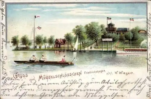 Litho Berlin Köpenick Friedrichshagen, Restaurant Müggelschlösschen, Inh. W. Wiegert