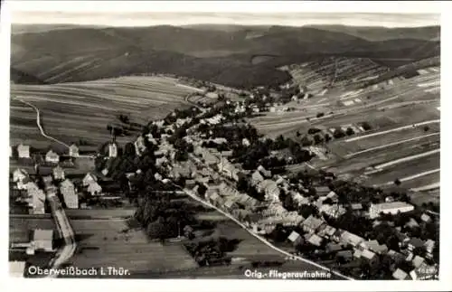 Ak Oberweißbach im Weißbachtal Thüringen, Fliegeraufnahme