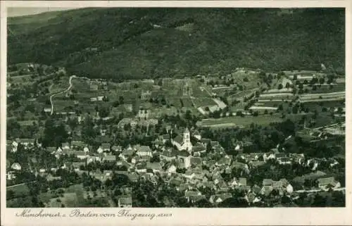 Ak Münchweier Ettenheim in Baden, Fliegeraufnahme