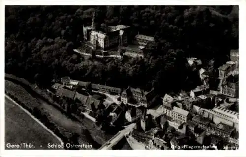 Ak Gera in Thüringen, Fliegeraufnahme, Schloss Osterstein