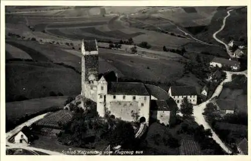 Ak Katzenstein Dischingen in Württemberg, Burg Katzenstein, Fliegeraufnahme