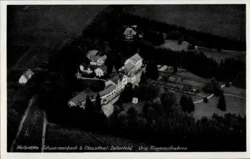 Ak Clausthal Zellerfeld im Oberharz, Heilstätte Schwarzenbach, Fliegeraufnahme